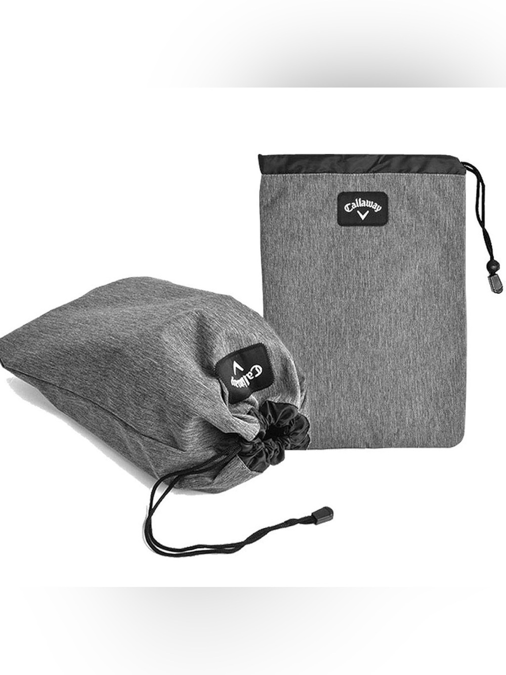 Callaway Gray and Black Drawstring Shoe Bag Duo